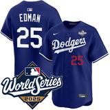 Los Angeles Dodgers #25 Tommy Edman Alternate Royal Limited 2025 World Series Jersey