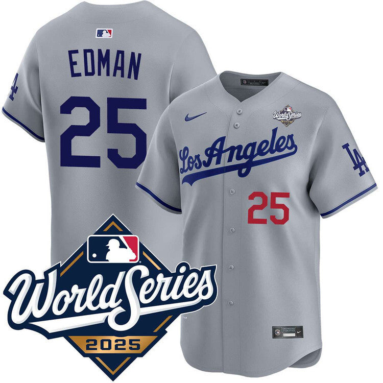 Los Angeles Dodgers #25 Tommy Edman Road Limited 2025 World Series Jersey