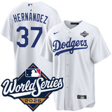 Los Angeles Dodgers #37 Teoscar Hernandez Home 2025 World Series Jersey