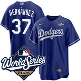 Los Angeles Dodgers #37 Teoscar Hernandez Royal 2025 Alternate World Series Jersey