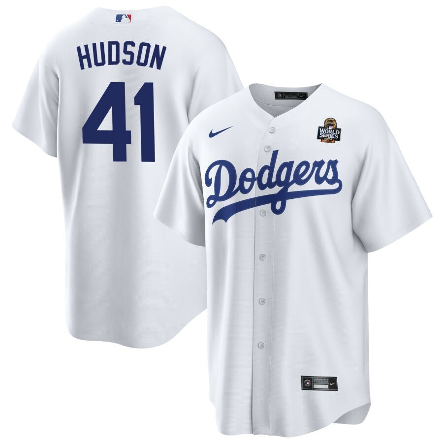 Los Angeles Dodgers #41 Daniel Hudson 2024 World Series Home Jersey - White