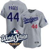 Los Angeles Dodgers #44 Andy Pages Alternate Road Limited 2025 World Series Jersey