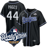 Los Angeles Dodgers #44 Andy Pages Black Lights Out 2025 World Series Jersey