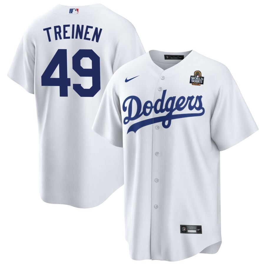 Los Angeles Dodgers #49 Blake Treinen 2024 World Series Home Jersey - White