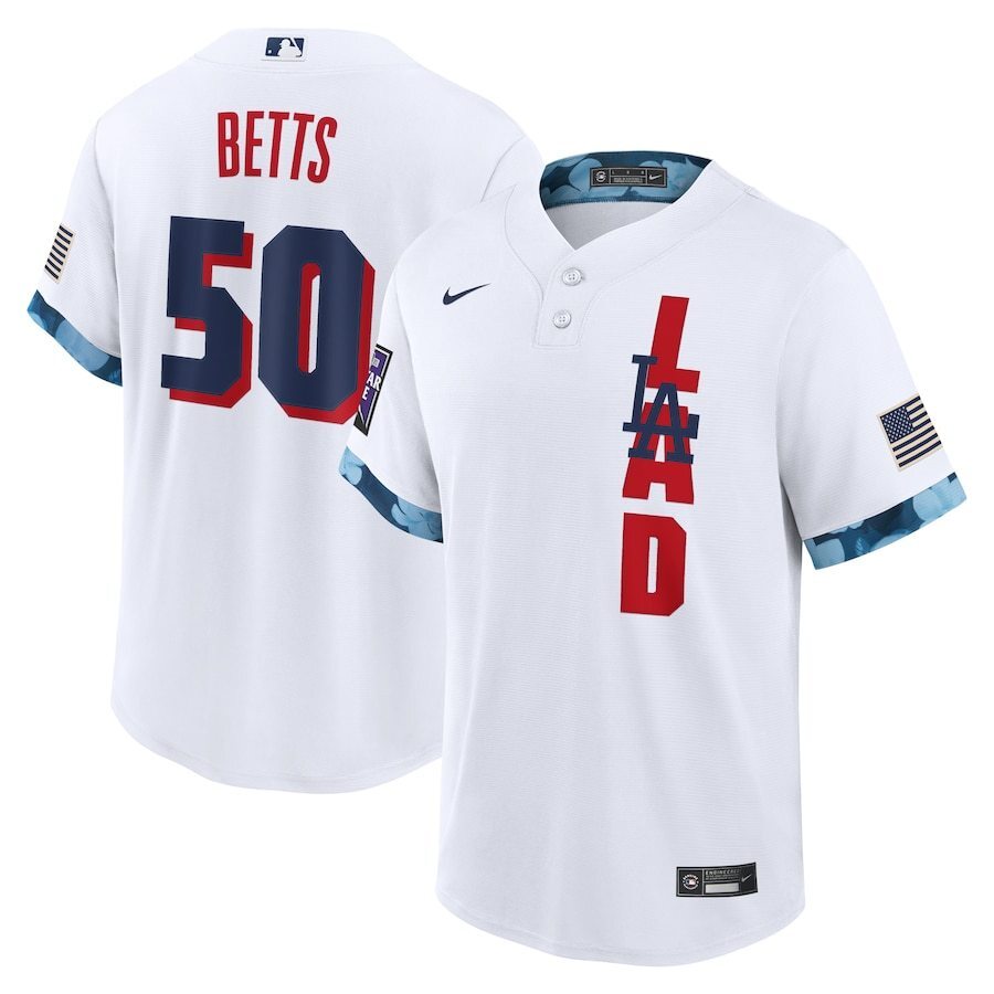 Los Angeles Dodgers #50 Mookie Betts 2021 MLB All-Star Game Replica Player Jersey - White