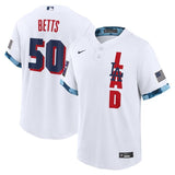 Los Angeles Dodgers #50 Mookie Betts 2021 MLB All-Star Game Replica Player Jersey - White