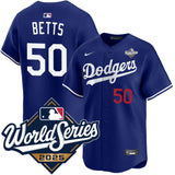 Los Angeles Dodgers #50 Mookie Betts Alternate Royal Limited 2025 World Series Jersey