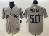 Los Angeles Dodgers #50 Mookie Betts Dodgers Gray 5 Edition Style 2