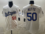 Los Angeles Dodgers #50 Mookie Betts Dodgers Platinum English Special V2