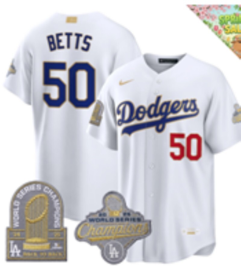 Los Angeles Dodgers #50 Mookie Betts Dodgers Platinum V2
