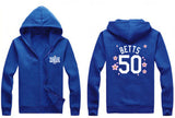 Los Angeles Dodgers #50 Mookie Betts Royal 2025 Tokyo Series Full-Zip Hoodie