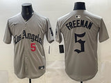 Los Angeles Dodgers #5 Freddie Freeman Dodgers Gray 5 Edition Style 1