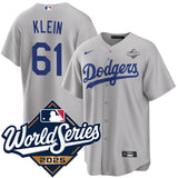 Los Angeles Dodgers #61 Will Klein Alternate 2025 Road World Series Jersey