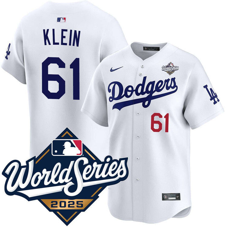 Los Angeles Dodgers #61 Will Klein Home Limited 2025 World Series Jersey