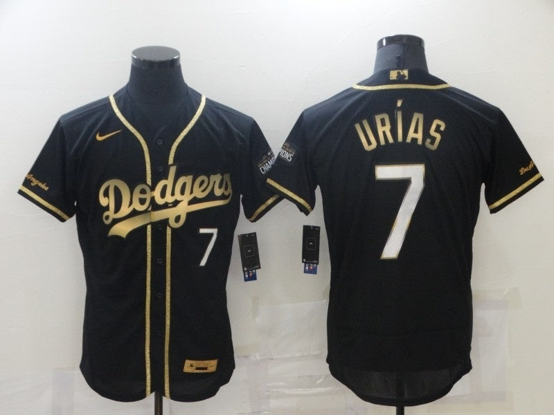 Los Angeles Dodgers #7 Julio Urias New Black Gold Edition Elite Adult 232