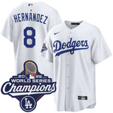 Los Angeles Dodgers #8 Enrique Hernandez Home 2025 World Series Champions Jersey
