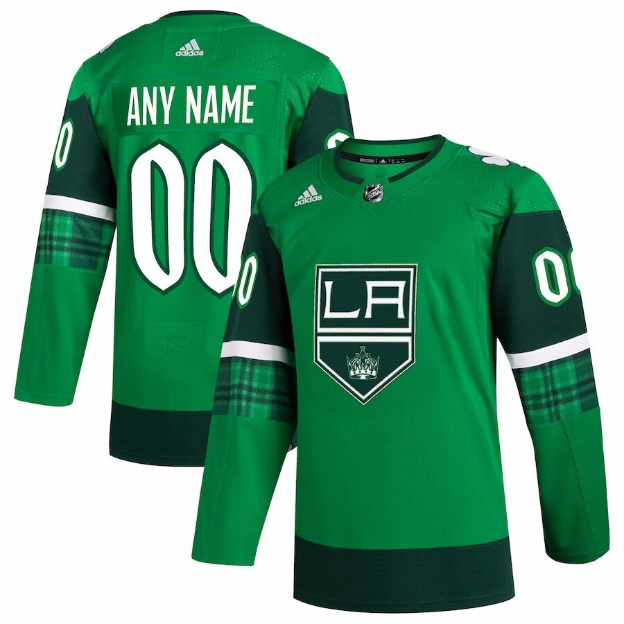 Los Angeles Kings adidas 2023 St. Patrick's Day Primegreen Authentic Custom Jersey - Kelly Green