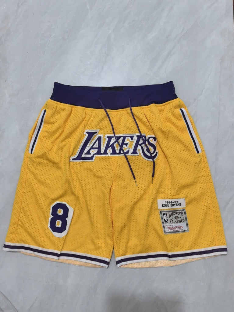 Los Angeles Lakers Lakers Retro Yellow Shorts Style 2