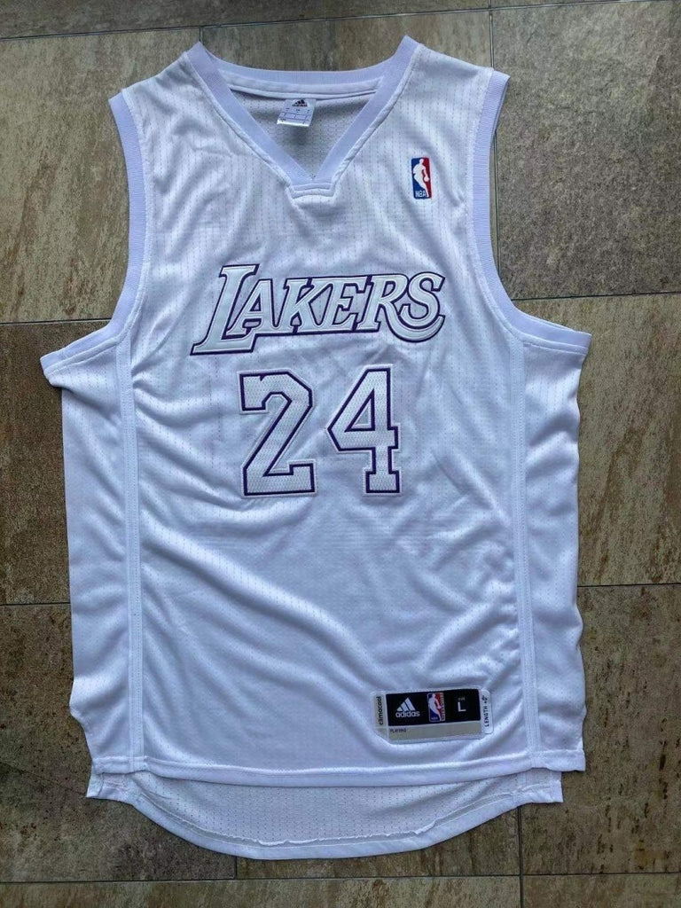 Los Angeles Lakers #24 Kobe Bryant Lakers 24 Kobe Adidas Christmas All-White Embroidered Jersey Style 20