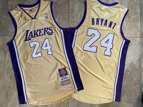 Los Angeles Lakers #24 Kobe Bryant Lakers 24 # Kobe 2020 Edition Gold Embroidered Jersey