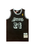 Los Angeles Lakers #24 Kobe Bryant Lakers 24 # Kobe Classic Retro 2007-08 Black Black Premium Mesh Jersey Style 2