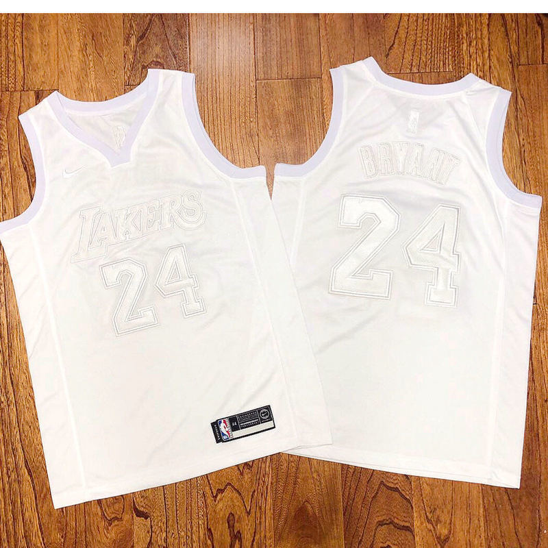 Los Angeles Lakers #24 Kobe Bryant Lakers #24 Kobe Triple White White Embroidered AF-100 Edition Jersey