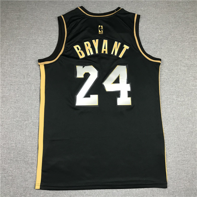 Los Angeles Lakers #24 Kobe Bryant New Black Gold Style 1