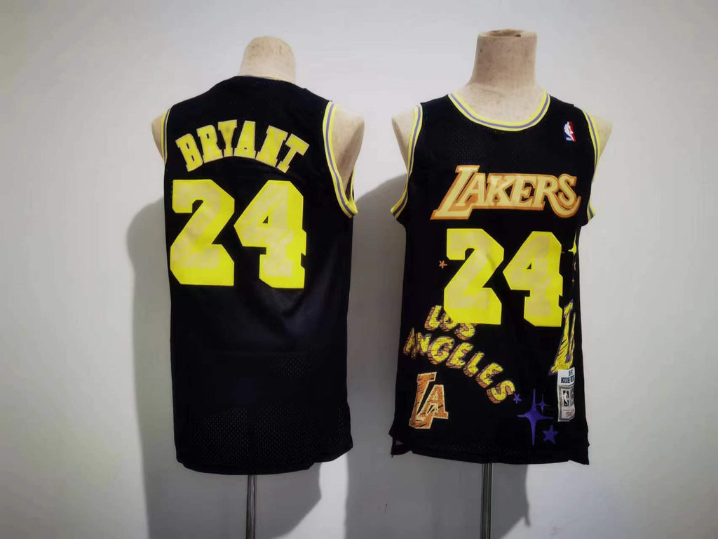 Los Angeles Lakers #24 Kobe Bryant Sketching version jersey black