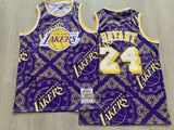 Los Angeles Lakers #24 Kobe Bryant mitchell&ness Lakers 24 # Kobe 07-08 Purple Embroidered Jersey