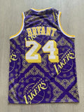 Los Angeles Lakers #24 Kobe Bryant purple cashew flower authentic jersey Style 1