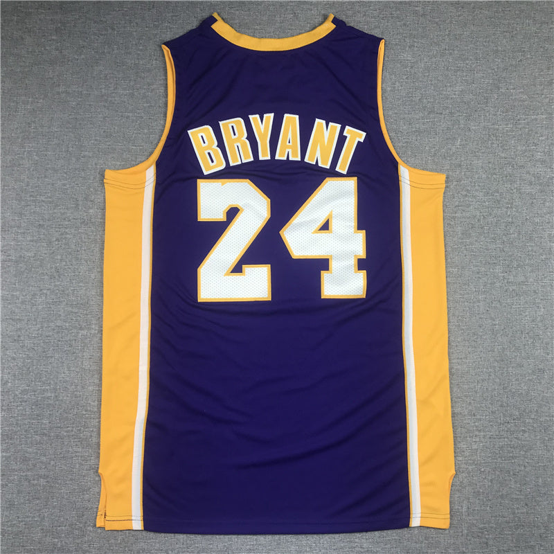 Los Angeles Lakers #24 kobe Bryant Lakers 24 Purple V Collar 2006-07 Retro Logo Style 1