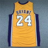 Los Angeles Lakers #24 kobe Bryant Lakers 24 Yellow V Collar 2006-07 Retro Logo Style 1