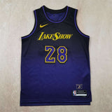 Los Angeles Lakers #28 Rui Hachimura Hot Press Lakers 28 Purple City Edition s-xxl Style 2