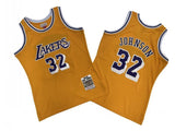 Los Angeles Lakers #32 Magic Johnson Lakers 32 # Yellow 94-95 Retro Jersey Style 2