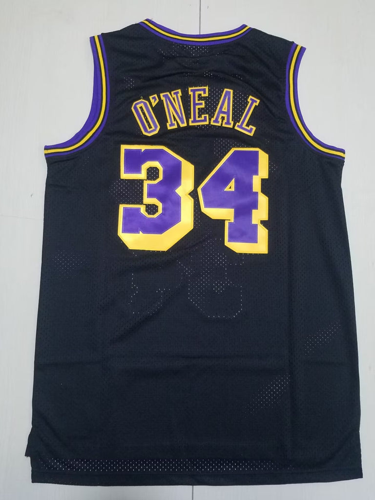 Los Angeles Lakers #34 Shaquille ONeal Lakers 34 Retro Black S-XXL Style 3