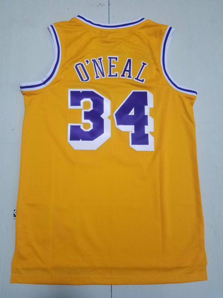 Los Angeles Lakers #34 Shaquille ONeal Lakers 34 Yellow s-xxl Style 1