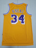 Los Angeles Lakers #34 Shaquille ONeal Lakers 34 Yellow s-xxl Style 1