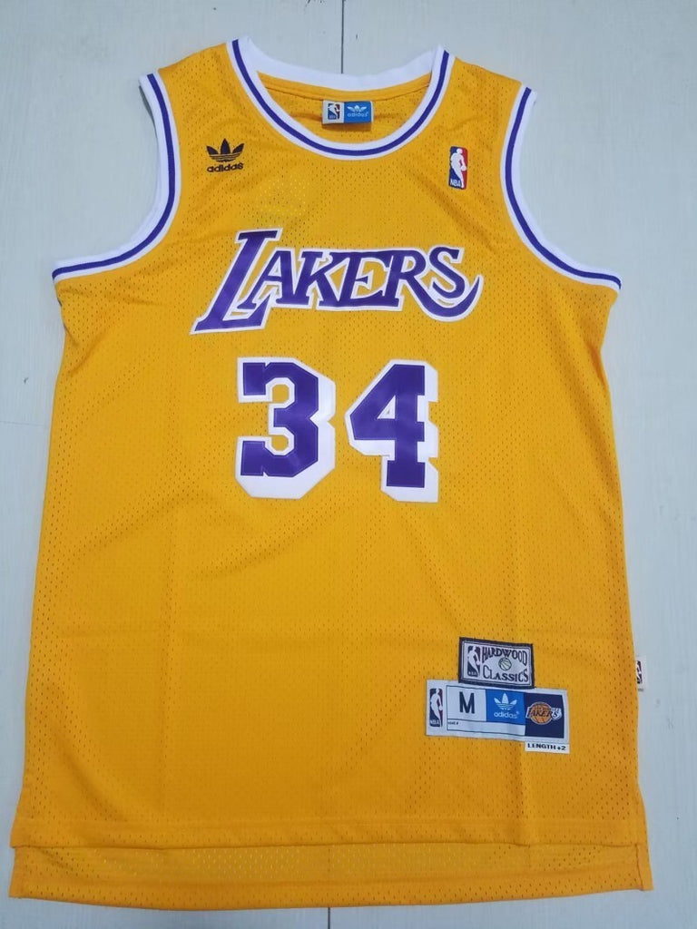 Los Angeles Lakers #34 Shaquille ONeal Lakers 34 Yellow s-xxl Style 4