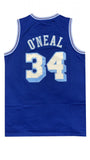 Los Angeles Lakers #34 Shaquille ONeal Lakers 34 # O'Neal 1996-97 Gold Logo Classic Retro Premium Mesh Jersey Style 1