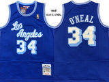 Los Angeles Lakers #34 Shaquille ONeal Lakers 34 # O'Neal 1996-97 Gold Logo Classic Retro Premium Mesh Jersey Style 3