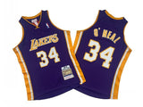 Los Angeles Lakers #34 Shaquille ONeal Lakers 34 # Purple 99-00 Season Mitchell Retro Jersey -- Shaquille · O'Neal Style 1