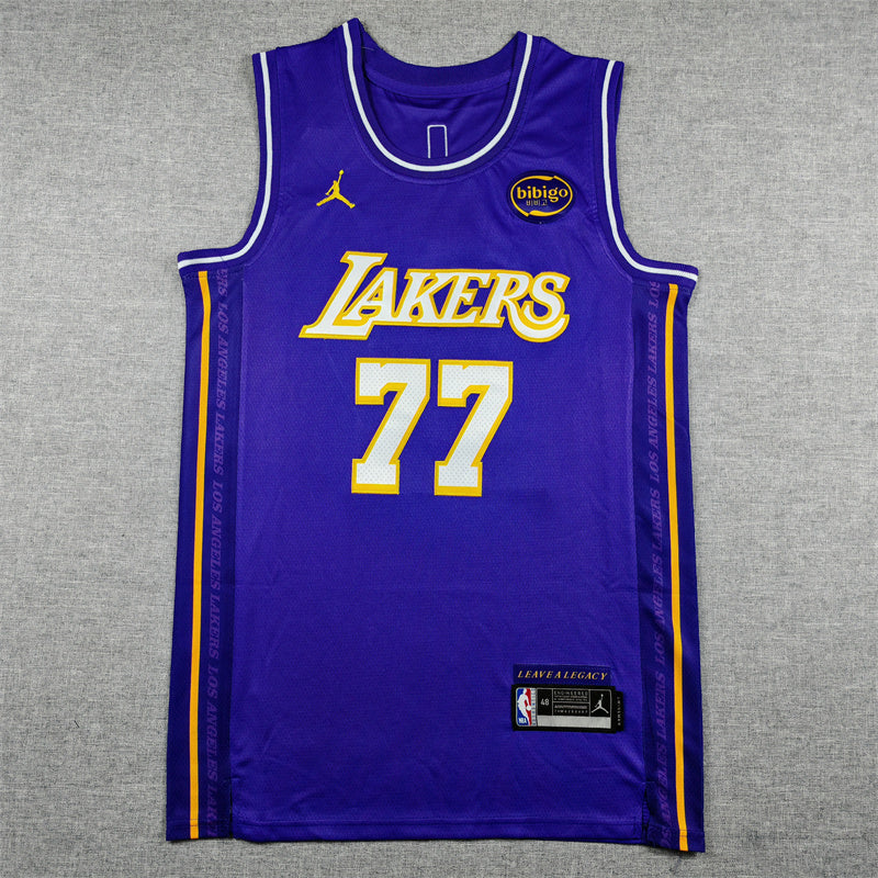 Los Angeles Lakers #77 Luka Dončić 26 Lakers 77 Purple City Edition Style 2