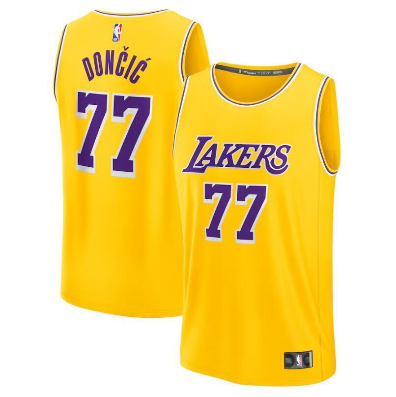Los Angeles Lakers #77 Luka Dončić Jersey - Icon Edition - Gold