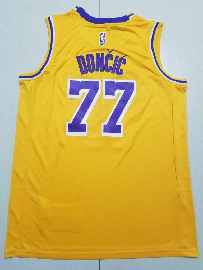 Los Angeles Lakers #77 Luka Doncic Lakers 77 Yellow s-xxl Style 1