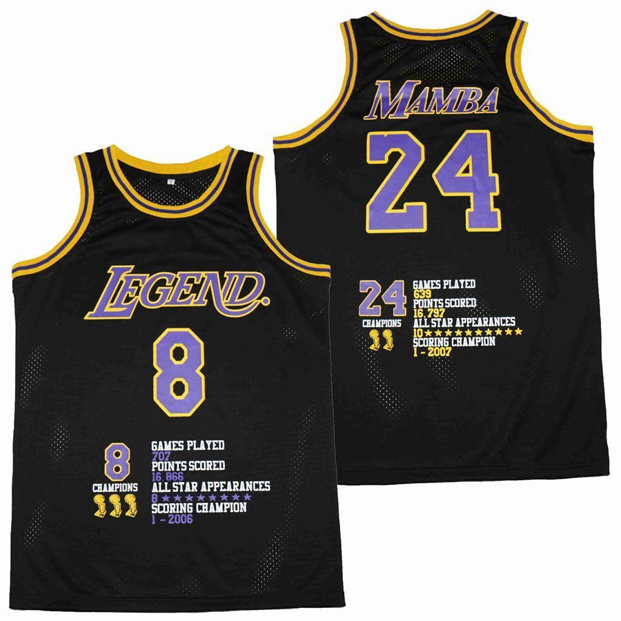 Los Angeles Lakers #8 24 Kobe Bryant Kobe 8-24 Black Legend Edition