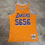 Los Angeles Lakers x Lakers Collaboration 5656 # Yellow Embroidered Jersey Style 2