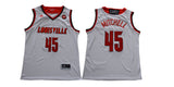 Louisville Cardinals 45 White Basketball