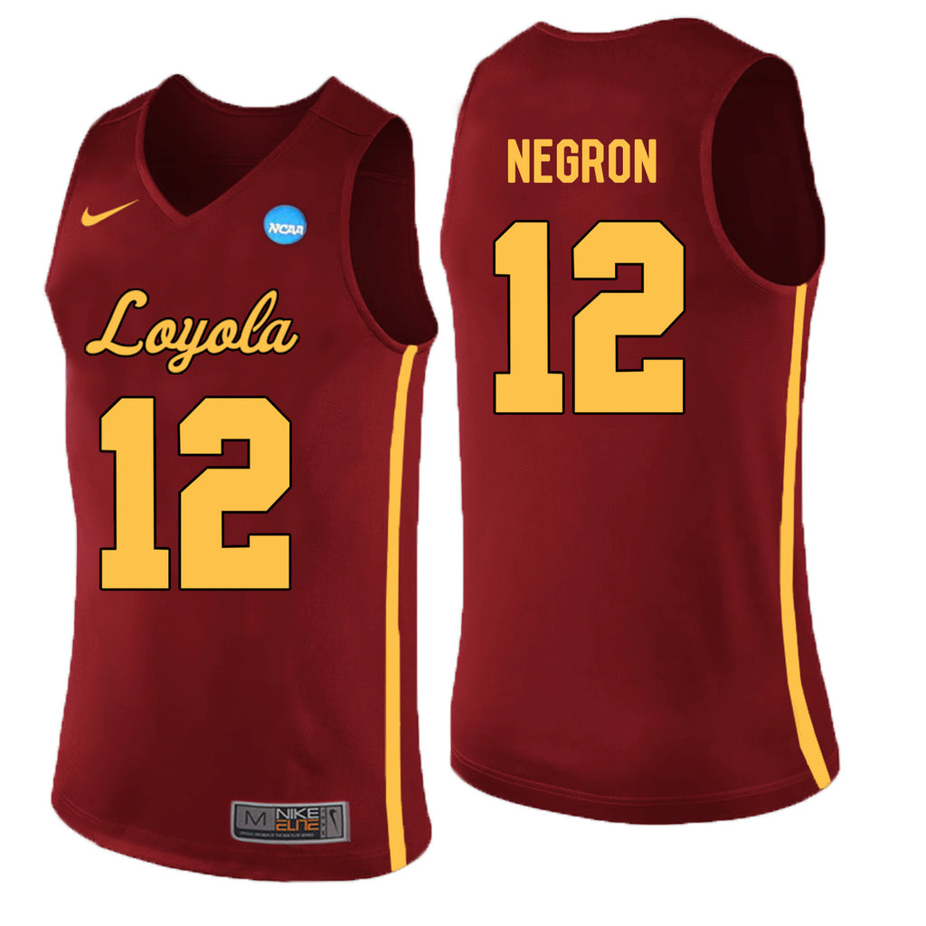 Loyola (Chi) Ramblers Christian Negron 12 Burgundy