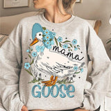 Mama Goose Blue Floral Sweatshirt, Mama Coquette Silly Goose Tee, Goose Lover Shirt, Mothers Day Gift
