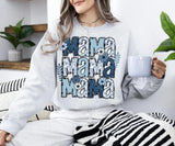 Mama Shirt Crewneck Sweatshirt And T-shirt, Blue Mom shirts, Mother's Day Tee Shirt Sublimation,Gift Mother's Days shirt,Mother's Day T-shirt Design